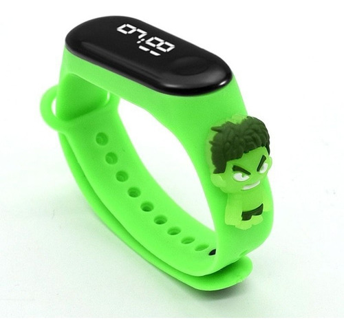 Relógio Digital Smartband Infantil Led Personagens Hérois Cor Da Correia Hulk Verde