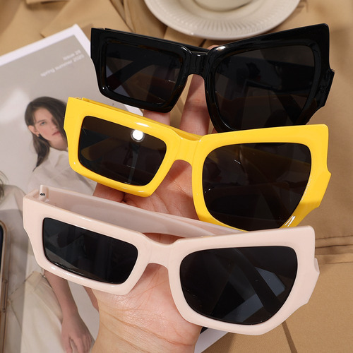 Gafas De Sol Antiuv Cuadradas Irregulares Unisex, 1 Unidad