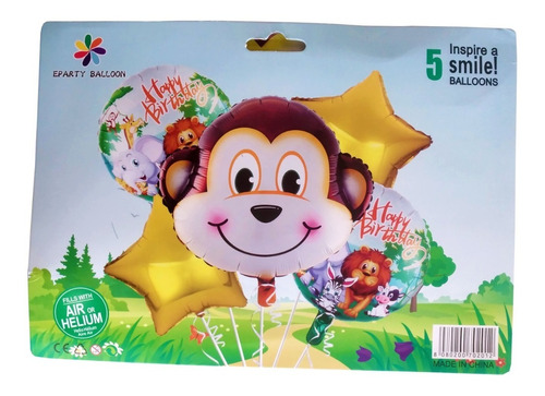 5 Globos Animales Mono Para Decorar Cumpleaños Para Niños