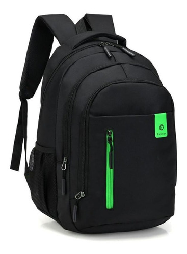 Mochila Notebook Ajustavel Multifuncional Prática Resistente Cor Verde
