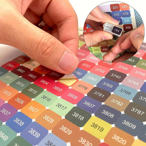 Juego De Etiquetas Adhesivas, Etiquetas Cuadradas, Números D