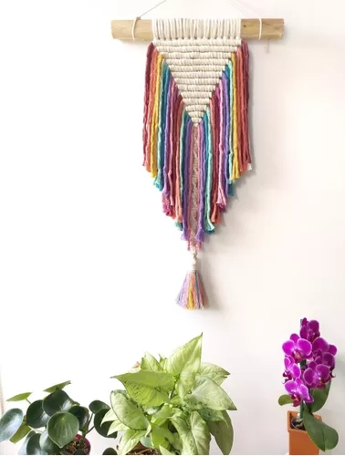 Tapiz Decoración Relax Artesanal Adorno Pared Madera Boho