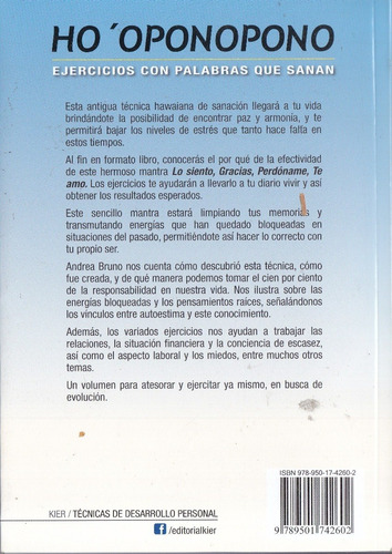 Imagen 2 de 2 de Libro Ho'oponopono - Bruno Andrea
