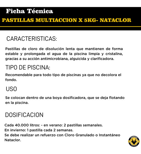 Cloro Triple Accion X 5 Kilos Pastillas De 200gr Nataclor