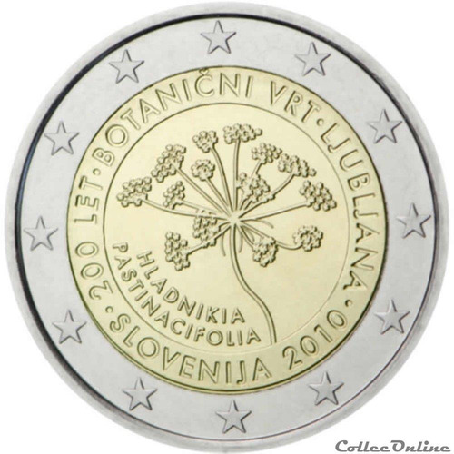 Eslovênia 2010 - Jardim Botânico - 2 Euros Com - F C (Usado)