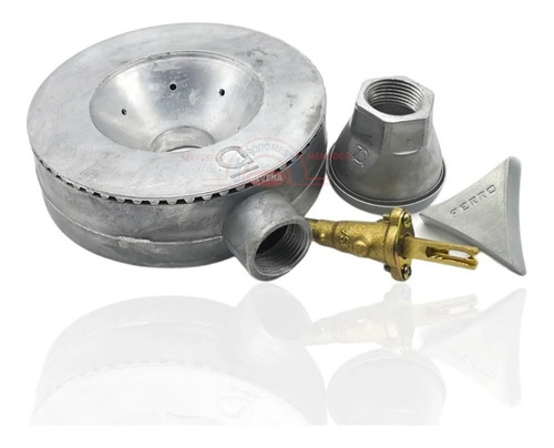 Quemador De Aluminio Extragrande Industrial Completo 13cm Incluye Ventila 1/2, Válvula Baja Presión Y Perilla Metálica