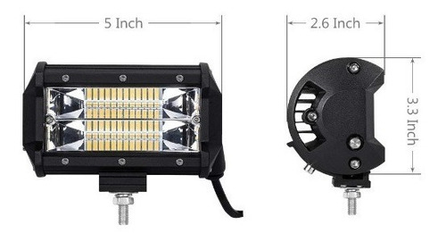 Faro Barra Led 5 Pulgadas 24 Leds 72watts 6000k Marca Ollo