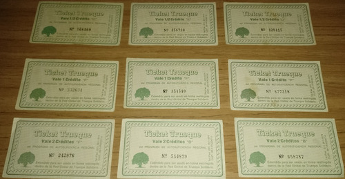 Lote Ticket Trueque 1/2,1 Y 2 Créditos (Usado)