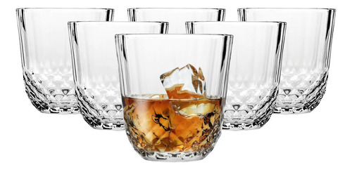 Vaso Whisky Agua Tragos Set X 6 Vidrio 320 Ml Diony Pasabahc Color Transparente