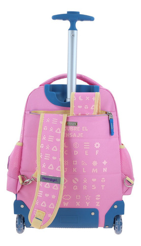 Mochila Grande Con Ruedas Y Luces Led Happy Girl Gispy