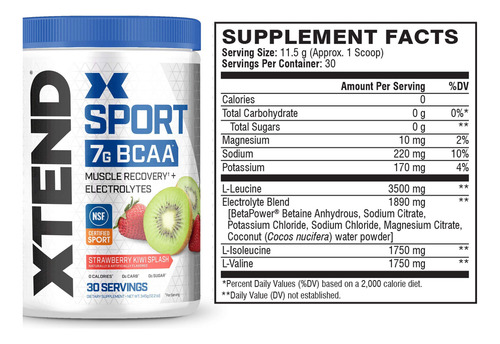 Bcaa Em Pó Scivation Xtend Sport Strawberry Kiwi (30 Porções