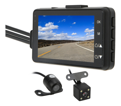 Grabador De Conducción De Motocicletas 1080p Con Cámara Dual