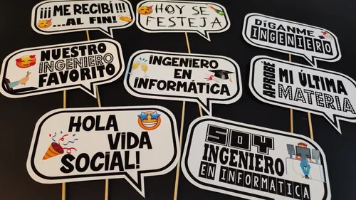 10 Carteles Para Fotos Recibimiento Graduación Informática 