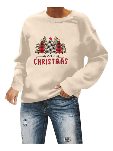 Tops Arbol Navidad Para Mujer Moda Otoño 2022 Camiseta Letra