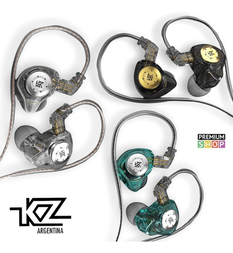 Imagen 2 de 2 de Auriculares In Ear Kz Edx Pro Cable Ofc Sin Microfono $
