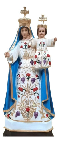 Virgen De La Candelaria 77 Cm Fibra De Vidrio Ojos De Crista