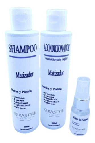 Shampoo + Aco. Matizador 200ml + Óleo De Argan 30ml 