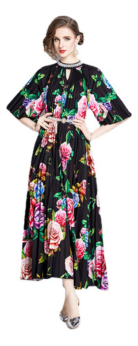 Vestido De Playa Casual De Verano Con Estampado De Flores