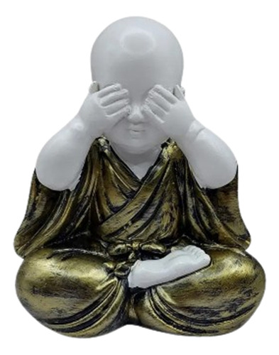 Set 3 Figuras Decorativas Budas Blancos Ciego Sordo Mudo