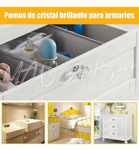 30mm,manijas De Puerta De Cristal De Diamante, Pack De 20