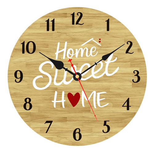 Wonzom Rustic Sweet Home - Reloj De Pared De Madera Para Dec