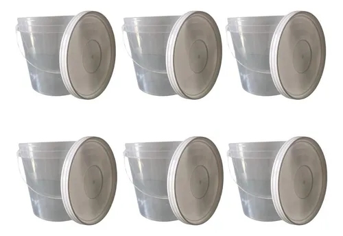 comprar Balde Para Bolo Com Alça 3.2 Litros Transparente - 6 Pçs