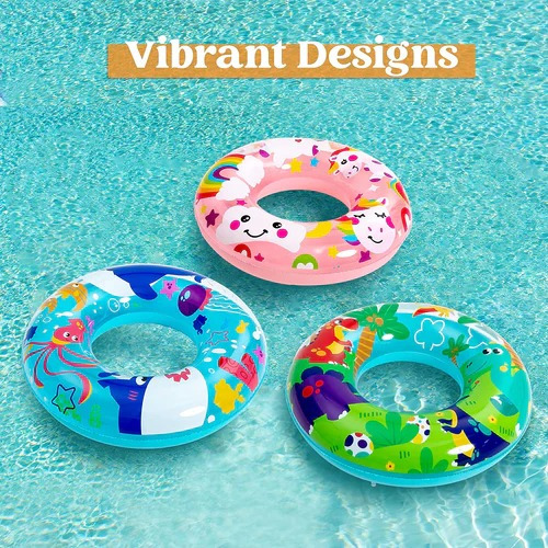 Flotador Inflable Anillos Dinosaurio, Océano, Unicornio 62cm
