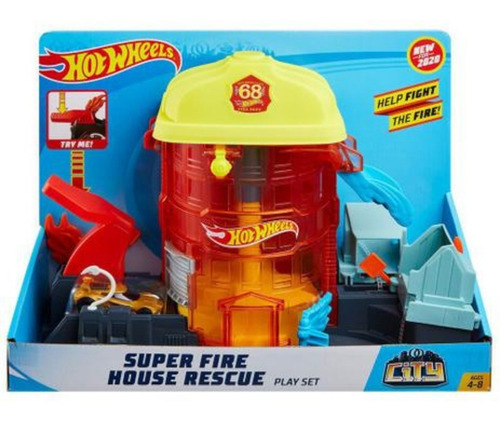Estación de bomberos Hotwheels City Pista Super Mattel Gjl06