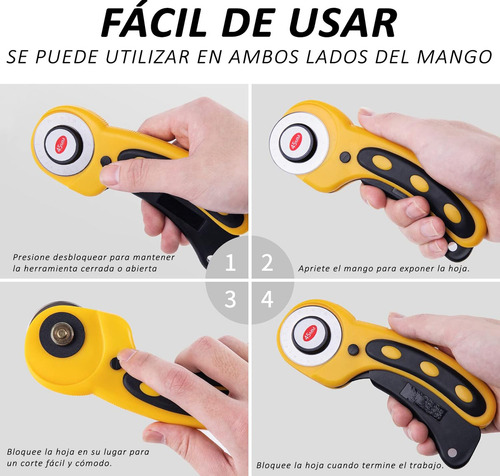 Cutter Circular Rotativo Rd Con 3 Cuchillas De Repuesto