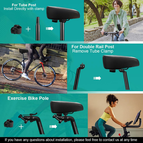 Sillín Bicicleta Cómodo Extra Ancho Modelo Universal Sin Nariz 1.3 Cm 1.3 Cm