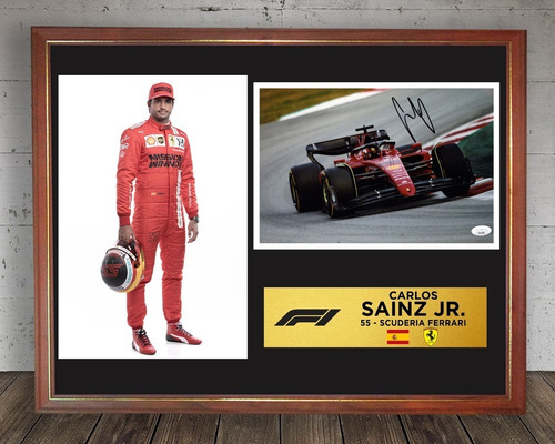Carlos Sainz Jr. Ferrari Cuadro Conmemorativo Formula 1 Uno 