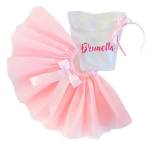 comprar Disfraz Conjunto Tutú Cumple Nenas Con Nombre Personalizado 