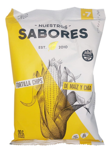 Tortilla Chips De Maiz Y Chia 90g Nuestros Sabores Sin Tacc