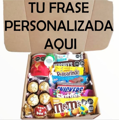 Caja Sorpresa Con Dulces Frase Personalizada 14 De Febrero
