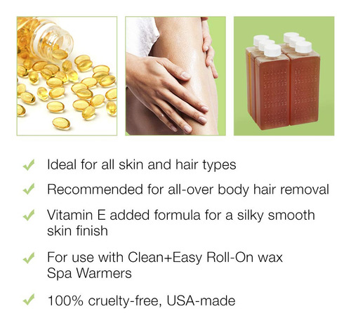 Clean & Easy Vit E - Cera Enrogable (6 Unidades, Vitamina E,