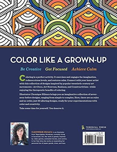 Coloring Books For Grownups Inspired Modern Art Designs, De Hilsaca, Cleonique. Editorial Temescal Press, Tapa Blanda En Inglés, 2016