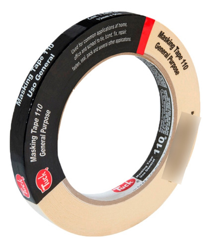 Masking Tape Tuck 110 Uso General 12mm X 50m 1/2 Caja 72pzs