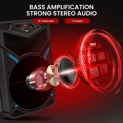 Portable Bluetooth Pa Speaker System Pyle Pphp122sm 800w