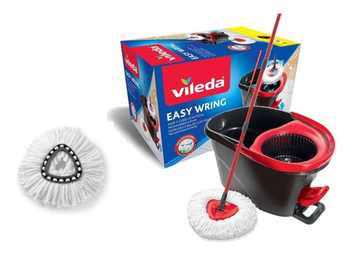 Imagen 1 de 10 de Mopa Balde Centrifugo Escurridor A Pedal Vileda + 1 Repuesto