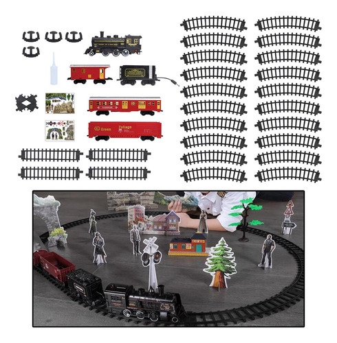 Set De Tren Eléctrico, Divertido Juguete Para 4 Vagones