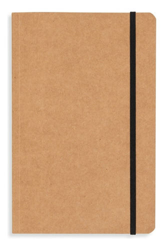 12 Cadernos Kraft 21x13,7cm 80 Folhas Sem Pauta Amareladas Cor Marrom-claro
