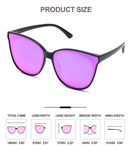 Lvioe Gafas De Sol Con Ojos De Gato Para Mujer, Gafas Polari