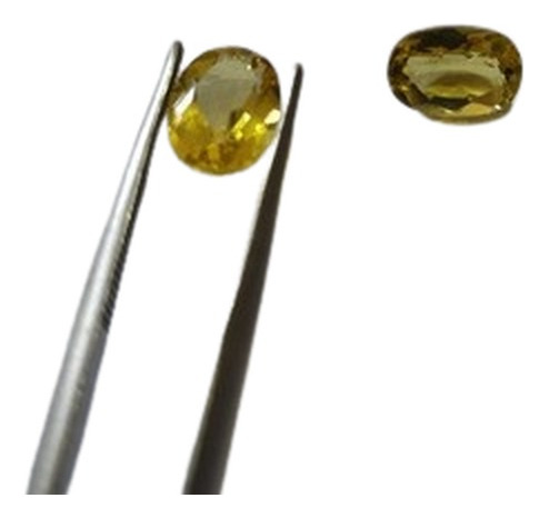 Berilo, Heliodoro Amarelo Extra Natural 02 Ovais 3,5 Ct. Amarelo Forte