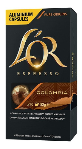 50 Cápsulas Alumínio Nespresso Café Lór Colombia