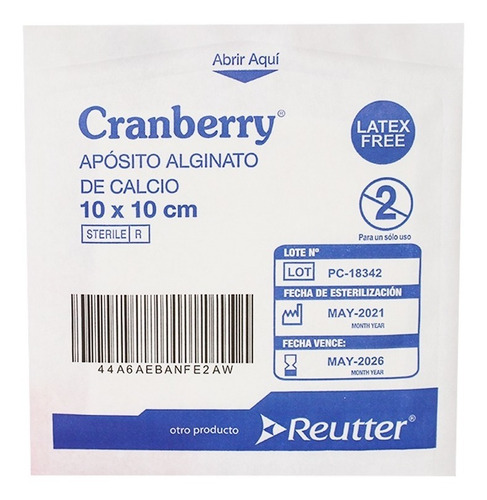 Imagen 2 de 5 de Apósito Alginato De Calcio 10x10 Cm - 1 Caja De 10 Unidades