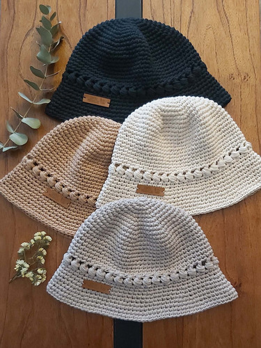 Gorros /pilusos Tejidos En Hilo De 100% Algodón Divinos!