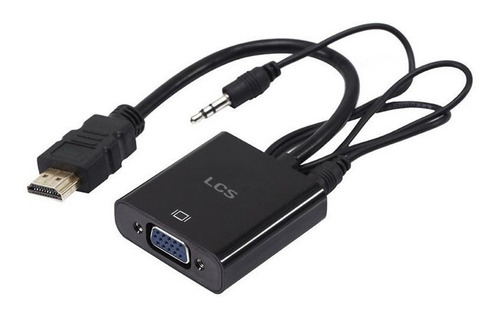 Cable Adaptador Conversor Hdmi A Vga + Audio Lcs Full Hd