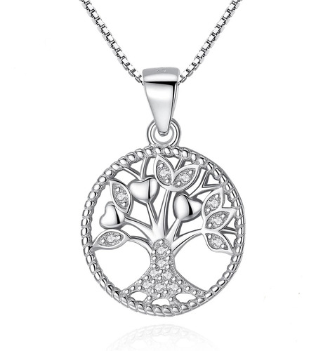 Collar Arbol De La Vida De Plata Amor 925 Fina Joyas Mujer