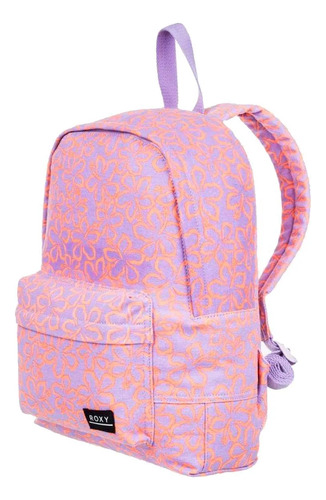 Mochila De Tela Sugar Baby Canvas Lila Con Flores Roxy 