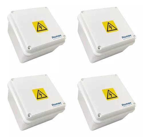 Caja Estanca Exterior Ip 65 Romax 10x10x8cm Blanca Pack X 4